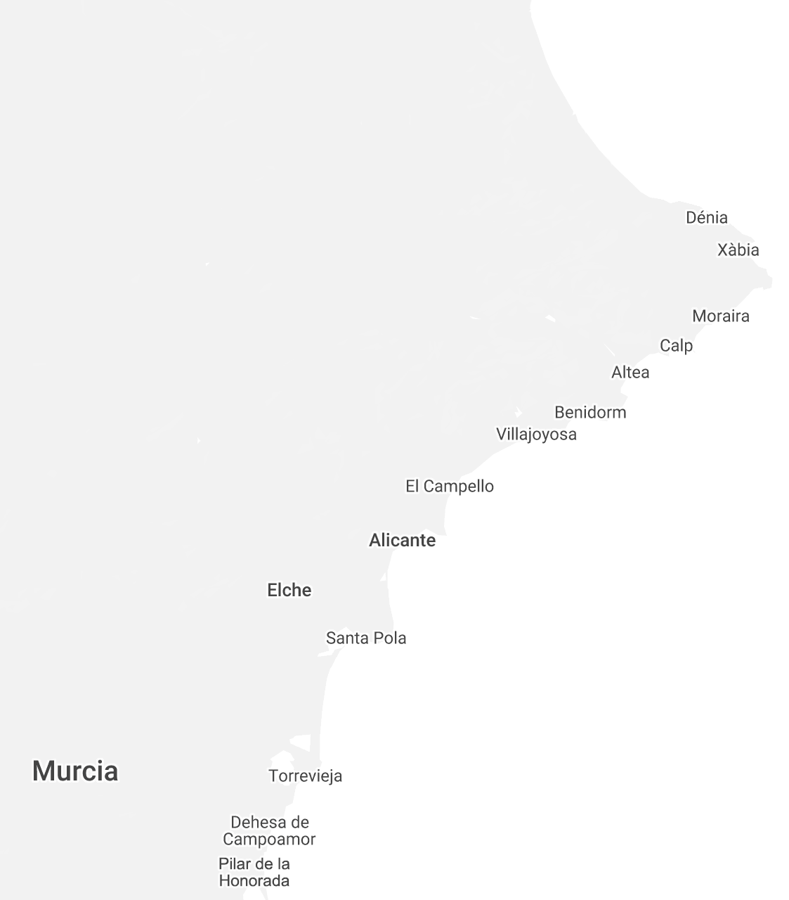 Karte Costa Blanca Spanien 