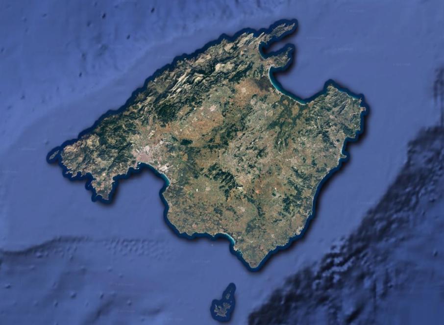 Reliefkarte der Insel Mallorca